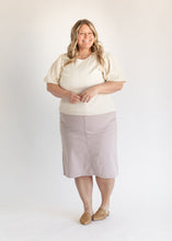 Load image into Gallery viewer, Remi Lilac Denim Midi Skirt
