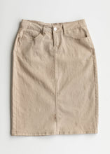 Load image into Gallery viewer, Remi Simply Taupe Denim Midi Skirt
