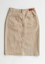 Load image into Gallery viewer, Remi Simply Taupe Denim Midi Skirt
