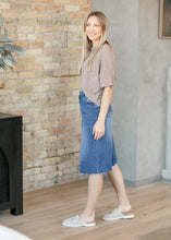 Load image into Gallery viewer, Rylin Raw Hem Midi Skirt
