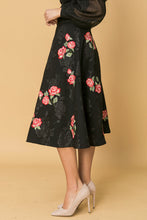 Load image into Gallery viewer, ROSE EMBROIDERY MIDI SKIRT
