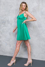 Load image into Gallery viewer, IF YOU PLEATS SATIN MINI DRESS
