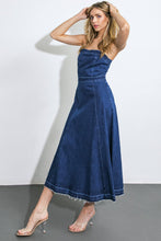 Load image into Gallery viewer, HERE GOES NOTHING DENIM MIDI DRESS
