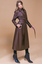 Load image into Gallery viewer, WHAT A WONDERFUL DAY LEATHER MIDI COAT
