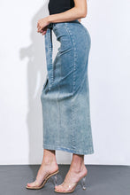 Load image into Gallery viewer, THE GRASS IS GREENER DENIM MIDI SKIRT
