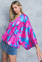 Load image into Gallery viewer, HERE WE GO AGAIN BLUE WOVEN TOP
