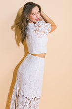 Load image into Gallery viewer, UNFORGETTABLE ICON WOVEN LACE TOP AND SKIRT SET
