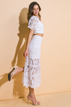 Load image into Gallery viewer, UNFORGETTABLE ICON WOVEN LACE TOP AND SKIRT SET
