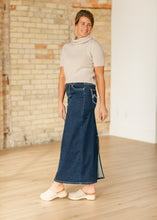 Load image into Gallery viewer, Stella Dark Wash Maxi Denim Skirt
