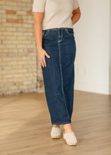 Load image into Gallery viewer, Stella Dark Wash Maxi Denim Skirt
