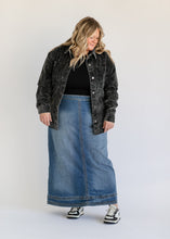 Load image into Gallery viewer, Sutton Side Zip A-line Denim Maxi Skirt
