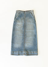 Load image into Gallery viewer, Sutton Side Zip A-line Denim Maxi Skirt
