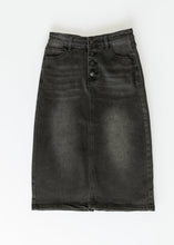 Load image into Gallery viewer, Tiffany Black Denim Midi Skirt
